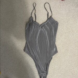 Urban Outfitters Gray Pleated Top